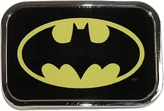 Belt Buckle Batman Black Yellow Rectangle 3.5 Inches by 2.5 Inches