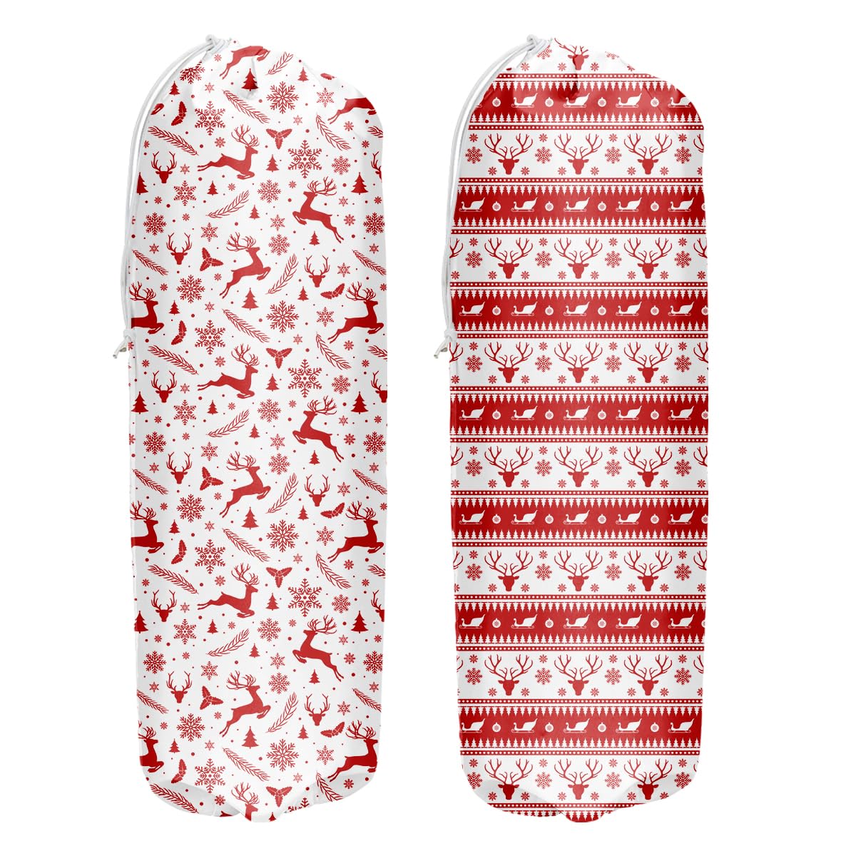 2 soportes de plástico rojo para bolsas de comestibles de Navidad y dispensador, organizador de bolsas de basura, almacenamiento para cocina, hogar, regalos de inauguración de la casa, para mujeres,