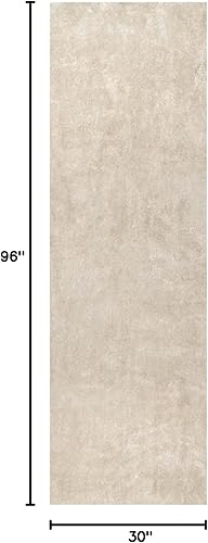 Miniatura 2 de nuLOOM Loni Solid - Alfombra de pasillo lavable a máquina, 2 pies 6 pulgadas x 8 pies, color crema