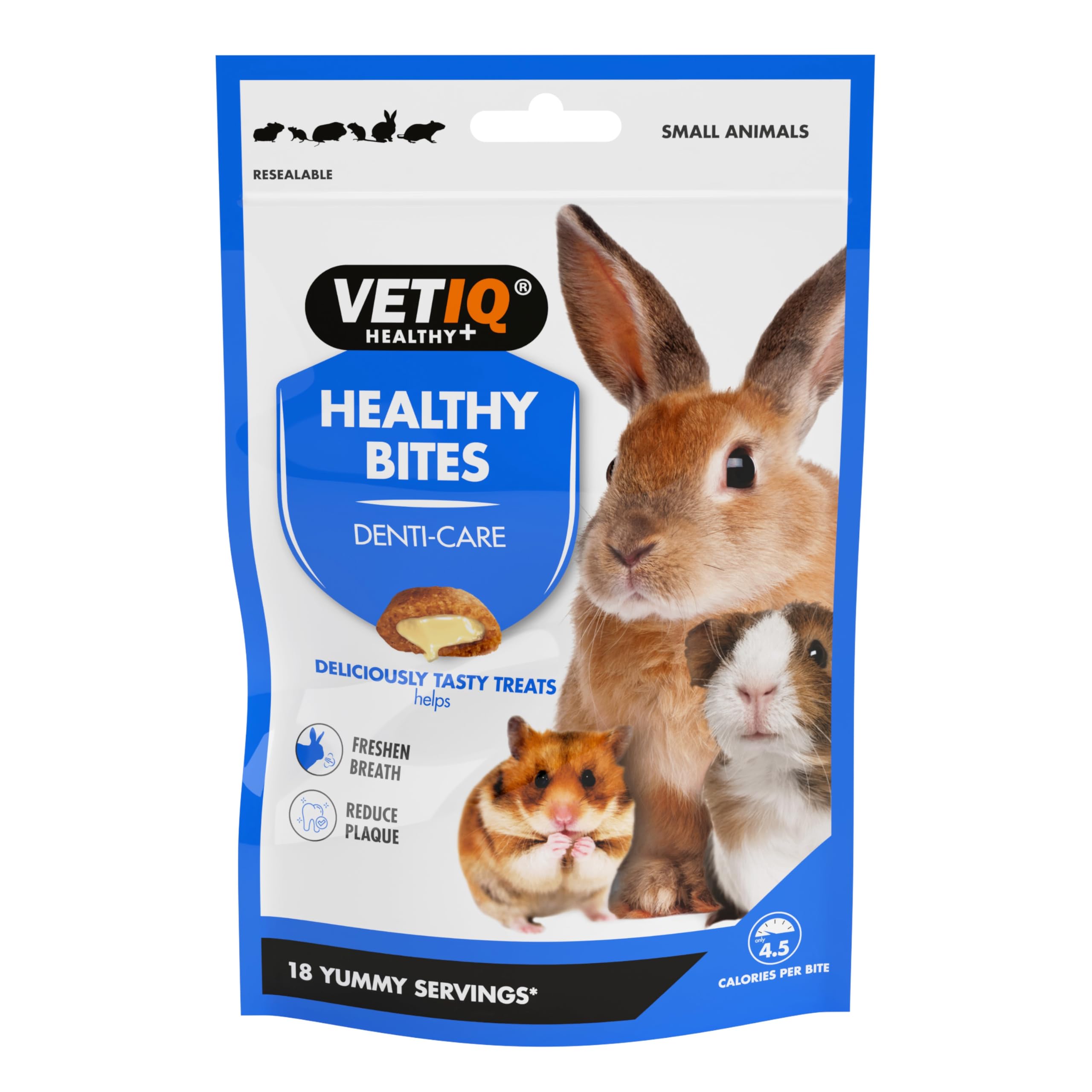 VETIQ Healthy Bites Denti-Care Treats For Small Animals, Helps to Reduce Plaque & Tartar & Freshens Bad Breath, 30 g