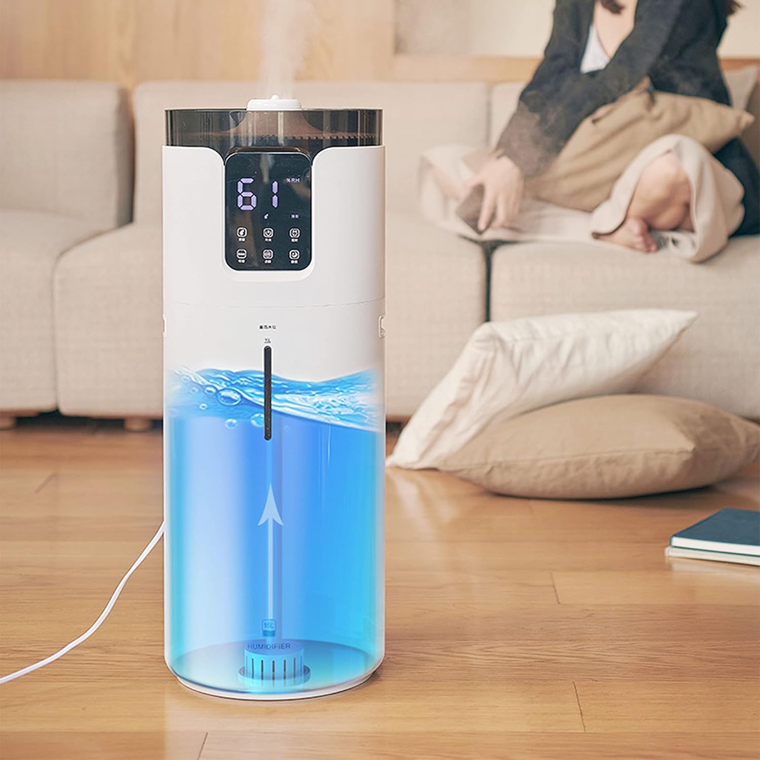 Large Air Humidifier Large Capacity Large Spray Intelligent Constant Humidity ?Floor Standing Infrared Remote Control Timing Function Power Outage Protection
