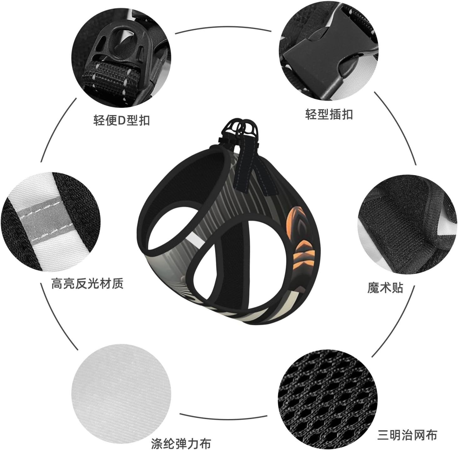 Pumpkin Maze Pet Vest Small Size Dog Harness and Leash Set, Reflective & Breathable for Puppy Training Without Accessories Medium
