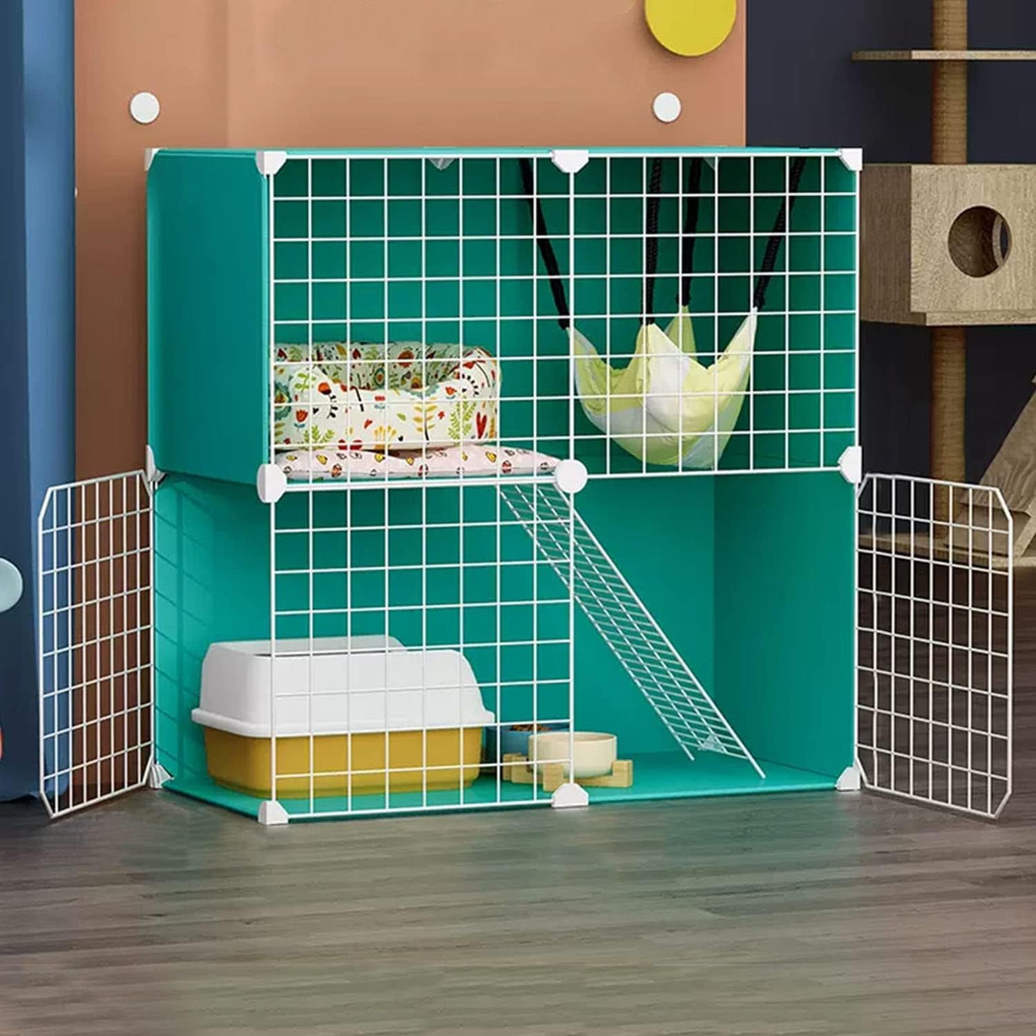 2 Tier Cat Cage Carrier, Cat Crates for Indoor Cats, Cat
