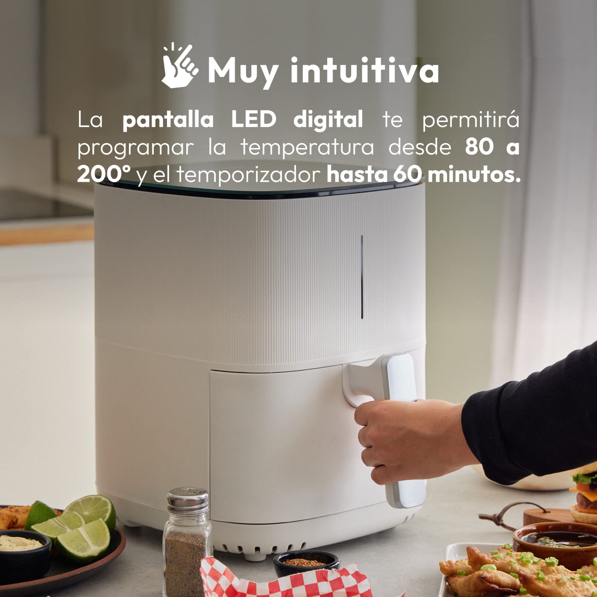 MasterPro I-ROCKET 500 - Freidora de Aire 1500W 5L - 12 Programas - App & WiFi Control - Revestimiento Antiadherente - Recetario Online