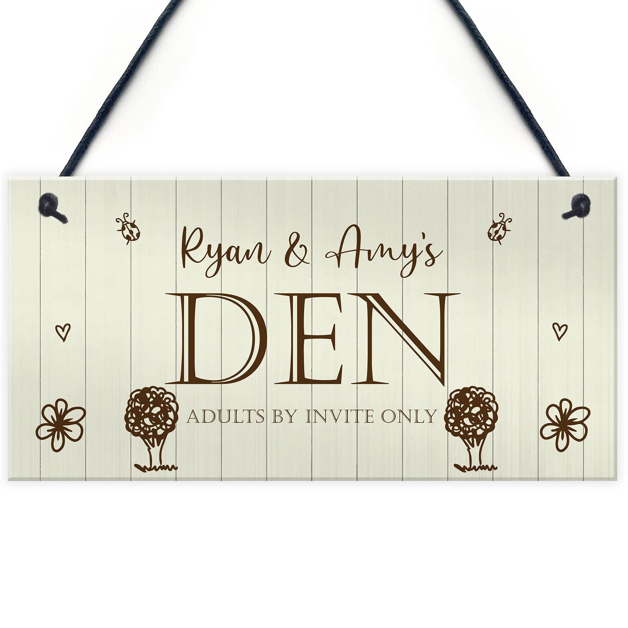 Funny Kids Den Sign Personalised Playhouse Sign Playroom Daughter Son Gift