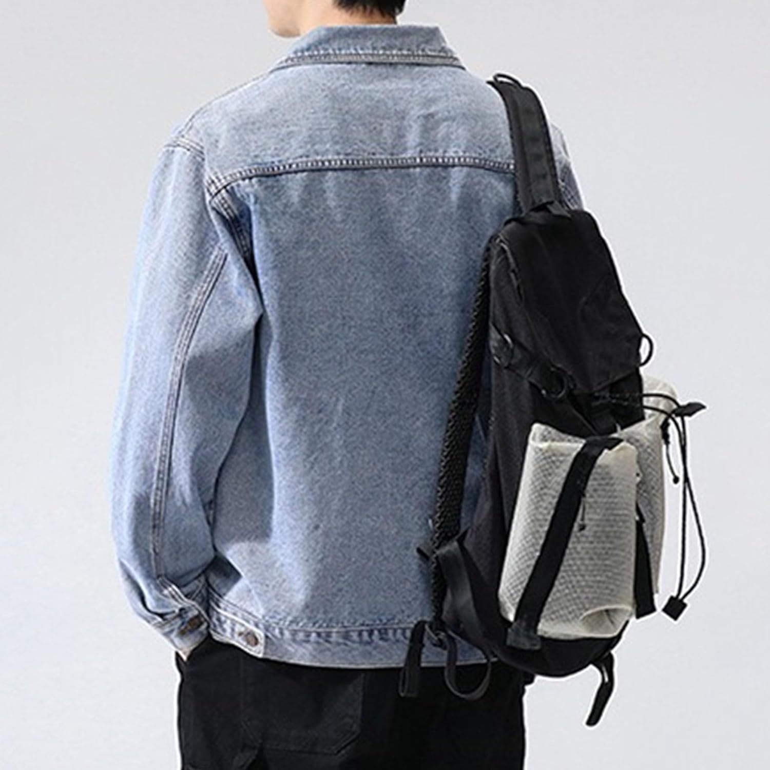 Maiyifu-GJ Men's Fashion Distressed Denim Jackets Slim Fit Ripped Jean Jacket Coat Cotton Lightweight Trucker Outerwear