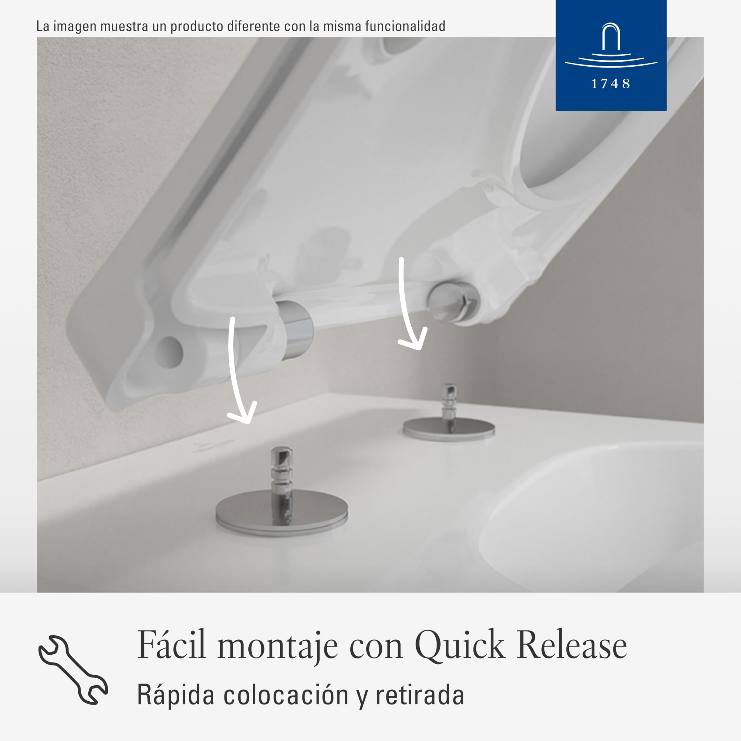 Villeroy & Boch Avento SlimSeat asiento WC, forma en D – Blanco Alpino | Con cierre amortiguado, extraíble, de Duroplast antirroturas, repuesto original, 9M87S101