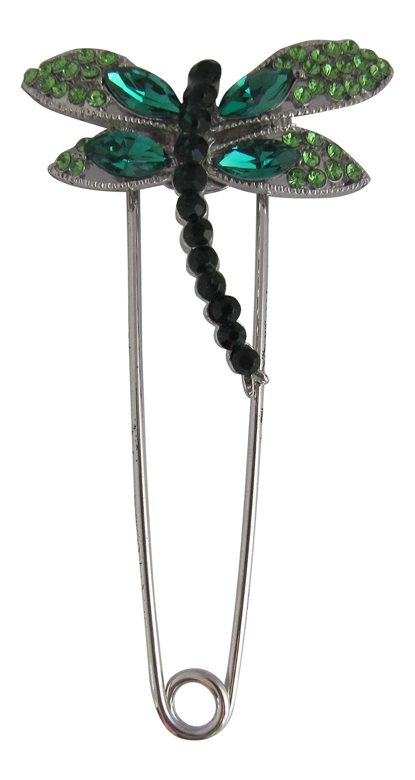 Brooch BoutiqueSilver Plated Green Crystal Dragonfly Scarf Pin/Pashmina Pin/Kilt Pin