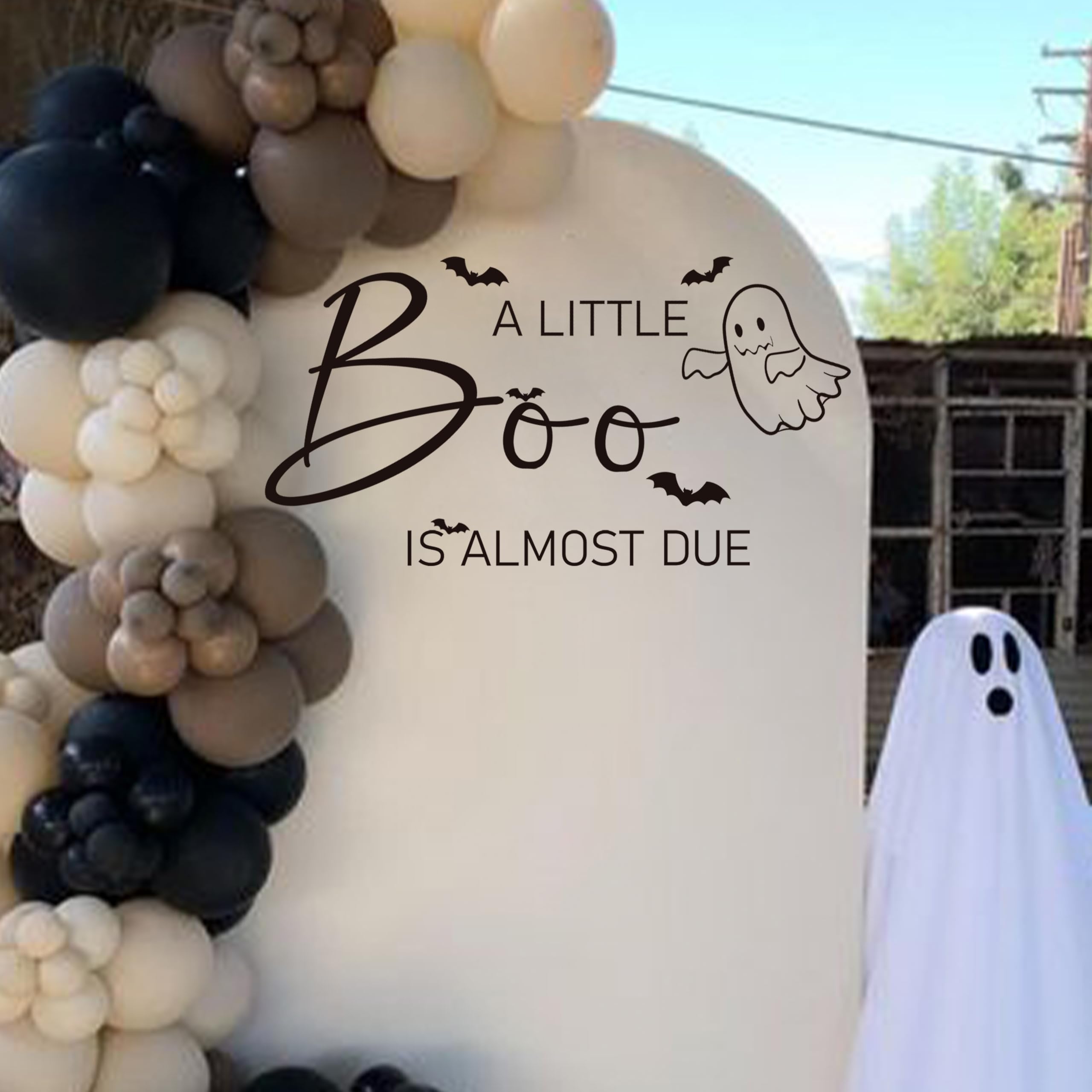 Gostman Boo Decal A Little Boo Is Almost Due Decal - Halloween Balloon Arch Decal For Baby Shower,A Little Boo Is Almost Due Party Decoration,Spooky Baby Gender Reveal Party Decor (Boo Decal)