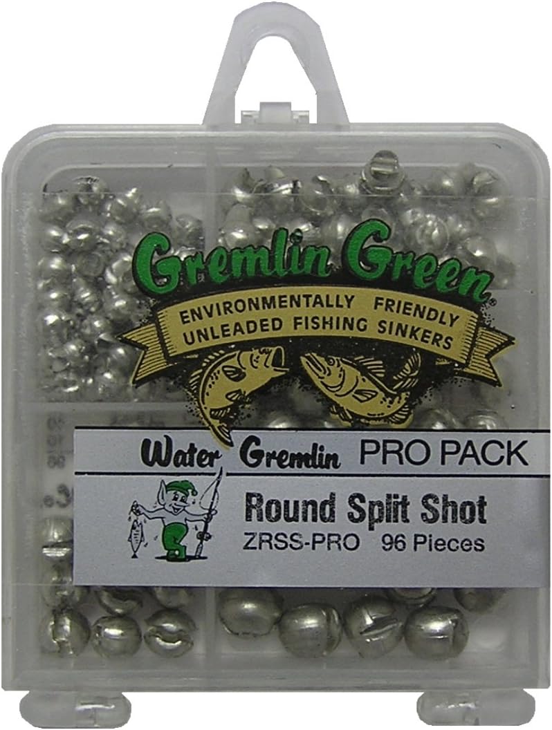 Water Gremlin Gremlin Green/Tin Round Split Shot Pro Pack, 36ea/BB, 28ea/3/0, 12ea/7, 10ea/5, 10ea/4 : Fishing Sinkers : Sports & Outdoors