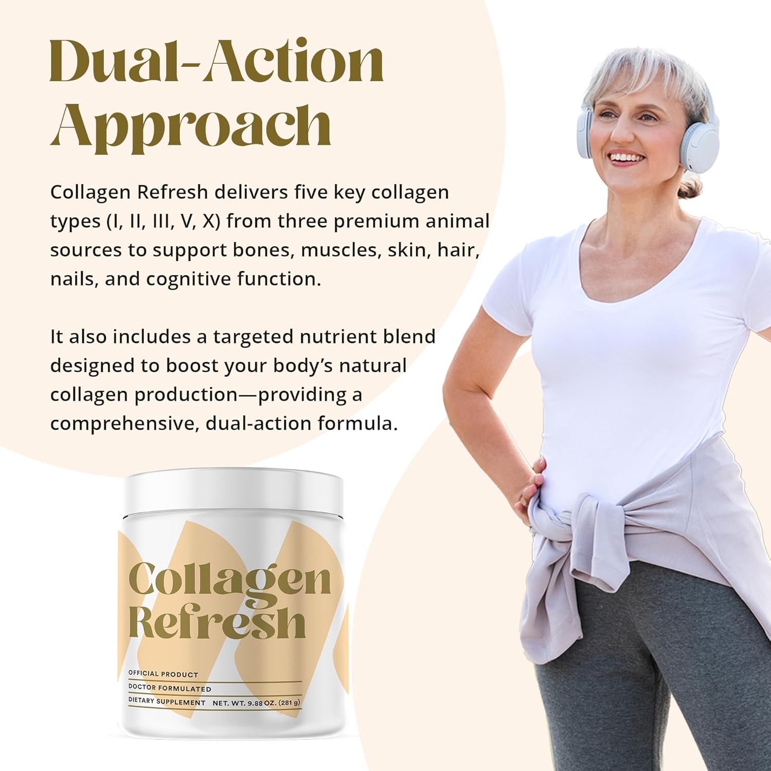 Collagen Powder for Women - Hydrolyzed Collagen Peptides Powder - Collagen Protein - Collagen Supplements for Hair, Skin, Nails, Joints - 9.88 oz - Fruit Smoothie Flavor - Image 6