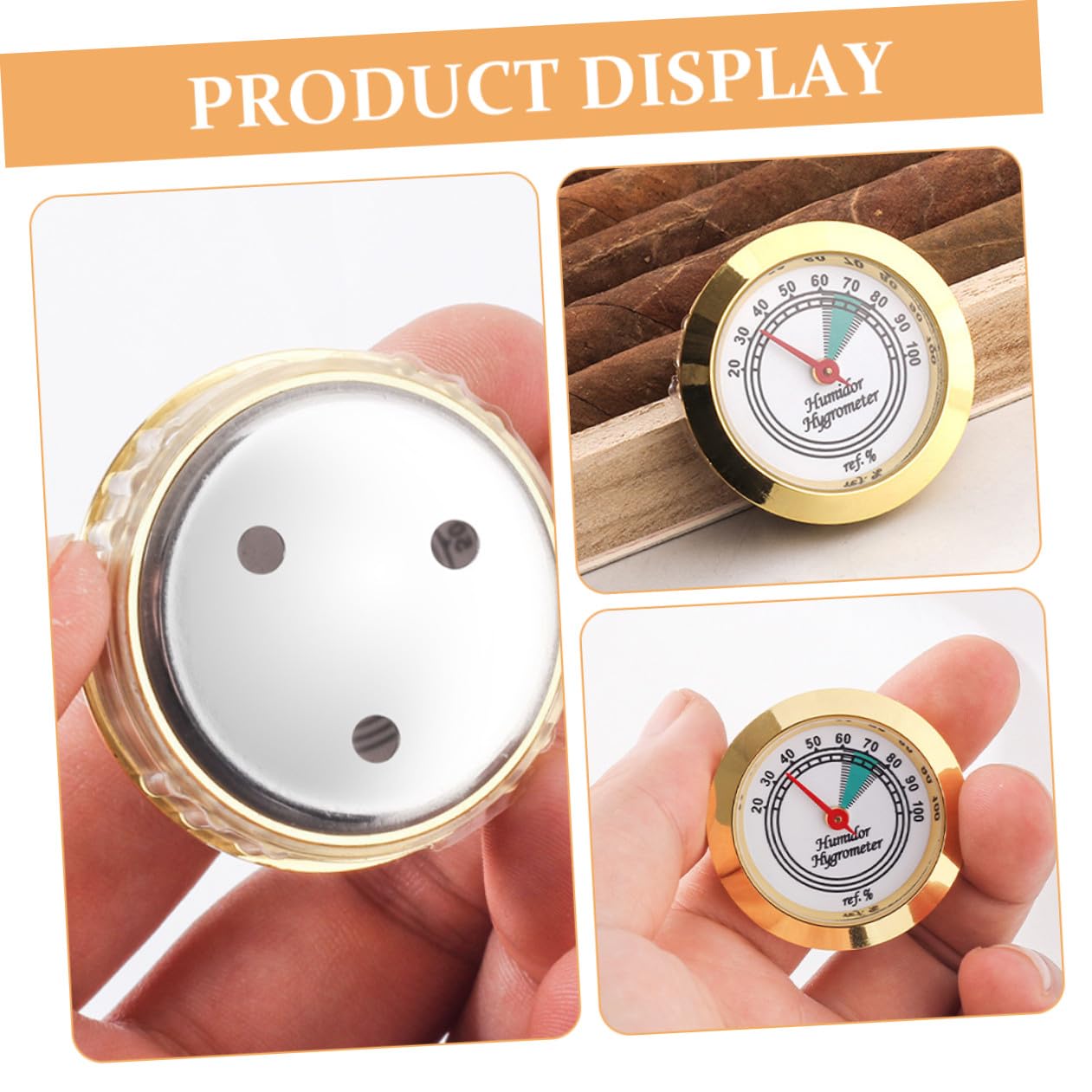 CALLARON Analog Hygrometer for Cigar Humidors Small Portable Cigar Humidity Meter Gauge for Accurate Humidor Humidity Monitoring