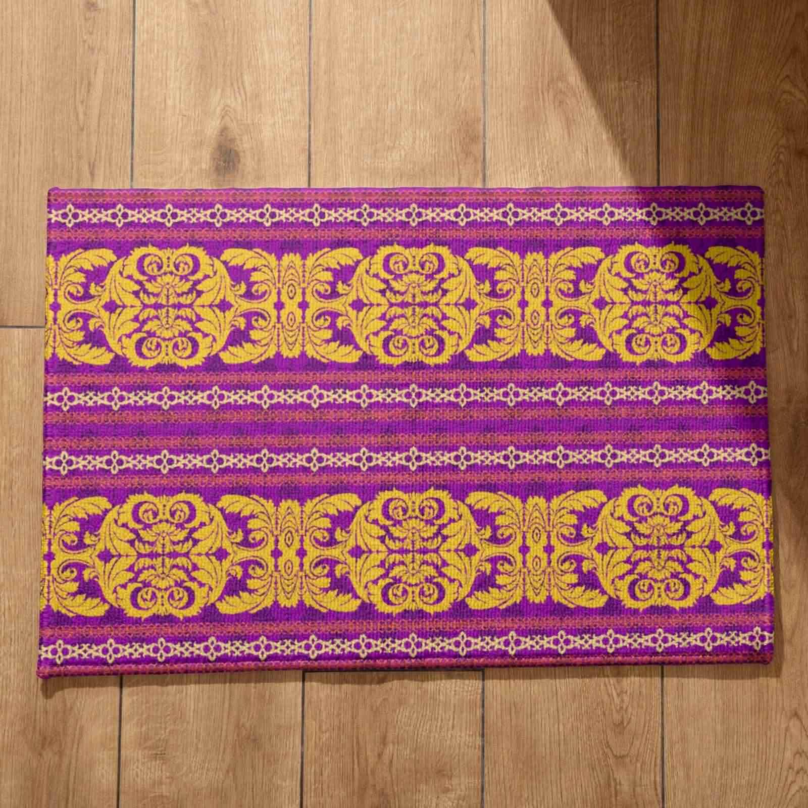 Alfombra de algodón afelpado ligero con acabados premium y diseño vintage exclusivo