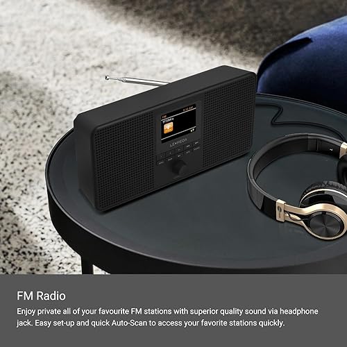 Miniatura 5 de LEMEGA IR4S Radio estéreo WiFi a Internet, radio digital FM, Spotify Connect, altavoz Bluetooth, reloj de alarma dual, 40 preajustes, salida de IR4S