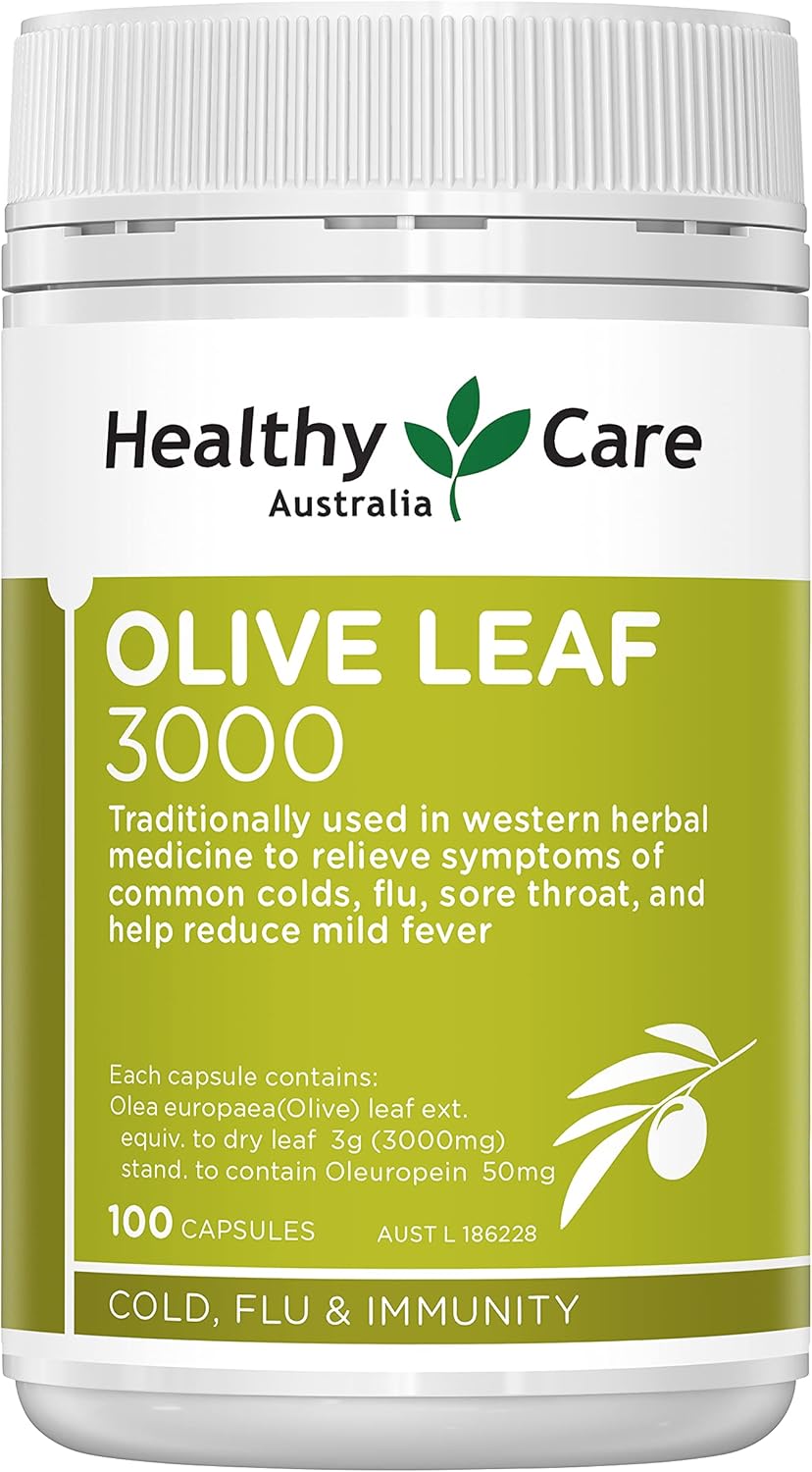 Healthy Care Olive Leaf Extract 3000mg 100 Capsules Relieves
