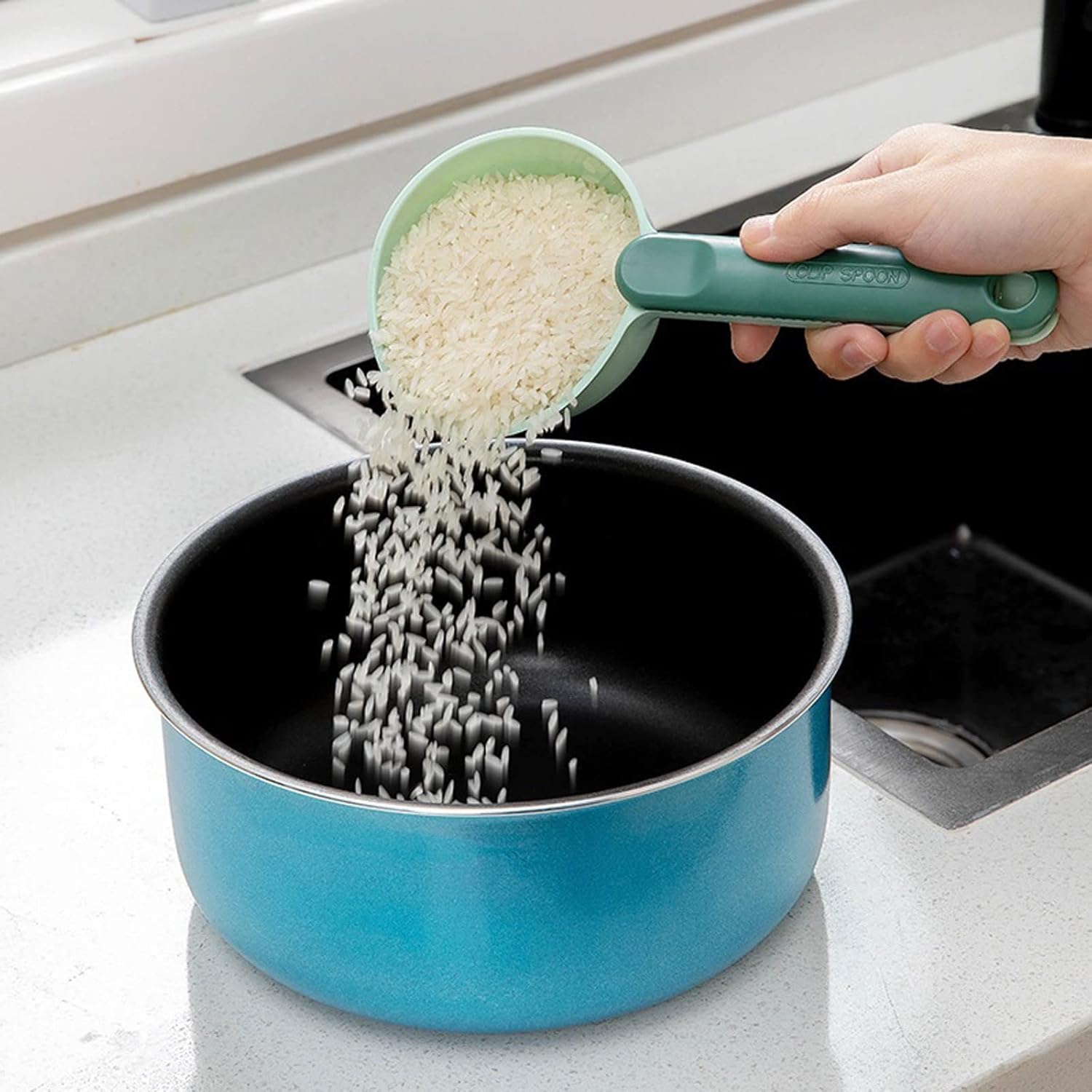 Serving Spoons, Rice Spoon Scoop Ice Grain Shovel Coffee Beans Bag Clip Scoop Measuring Household Kitchen Storage Tools，OneColor