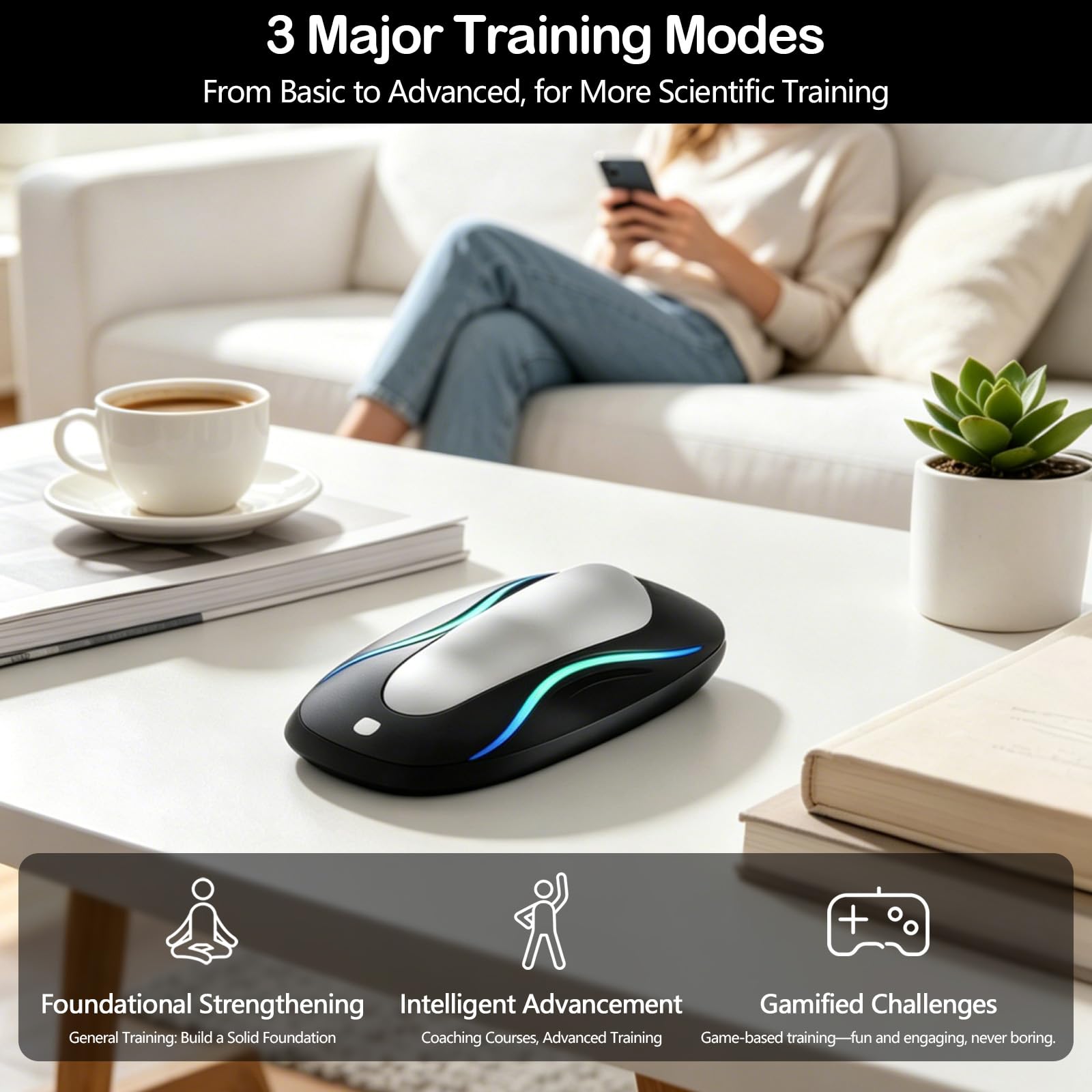 Dispositivo elettrico per allenamento del pavimento pelvico per donne e uomini, versione controllata da app, 3 modalità di allenamento, per supporto al controllo della vescica e alla riabilitazione