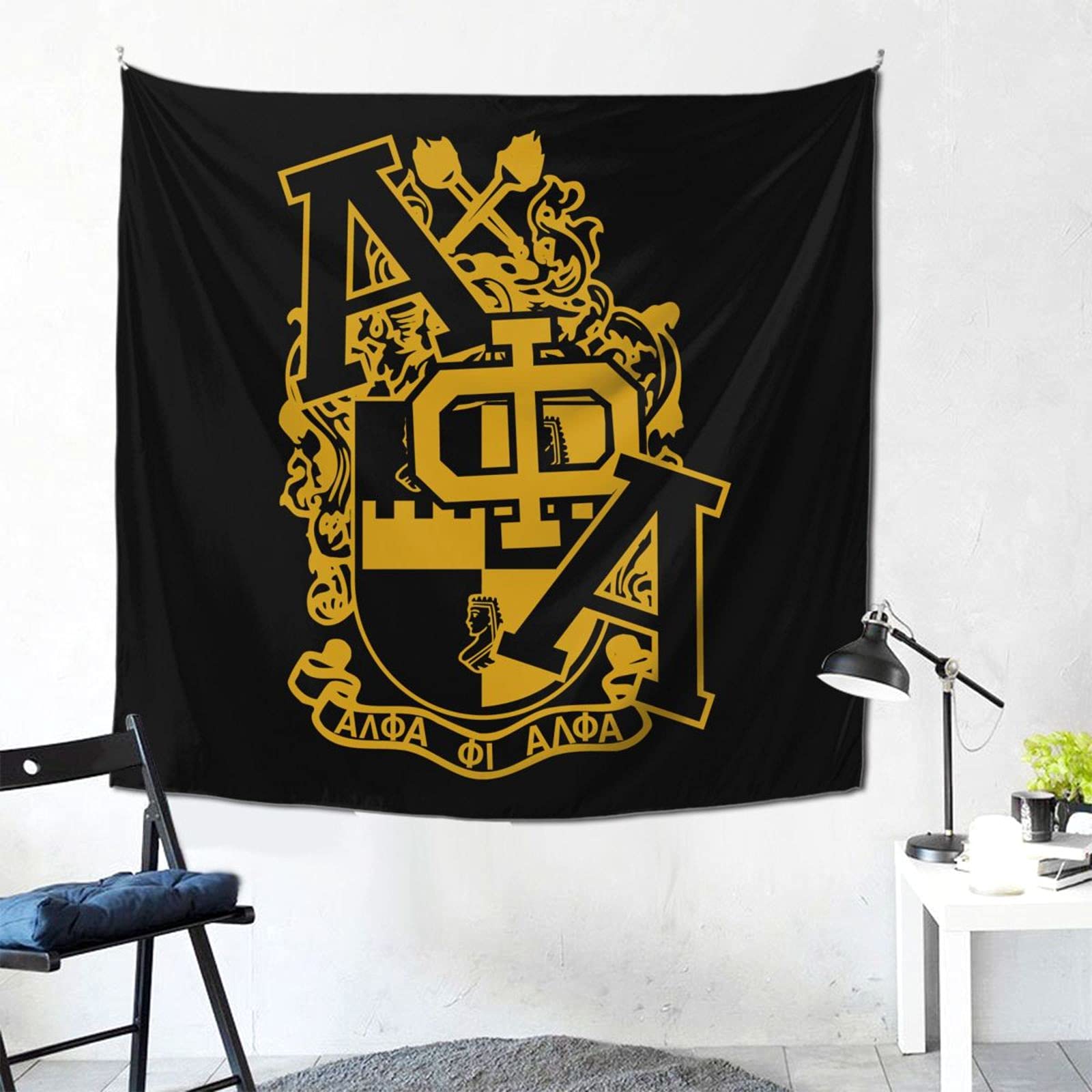 Jamload Tapestry Alp_Ha Phi Alp_Ha Wall Hanging Tapestries for Home Bedroom Dorm Decoration Blanket 59x59 Inch