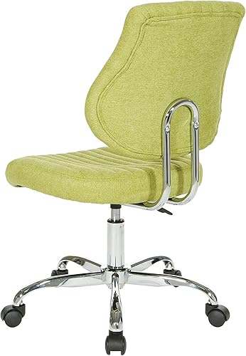 Miniatura 6 de OSP Home Furnishings Sunnydale - Silla de oficina de felpa ajustable con base cromada, albahaca