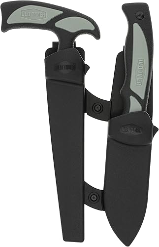 Old Timer Trail Boss Series Cuchillos fijos y plegables con cuchillas de acero inoxidable D2 de alto carbono, asas de agarre TPE y fundas moldeadas