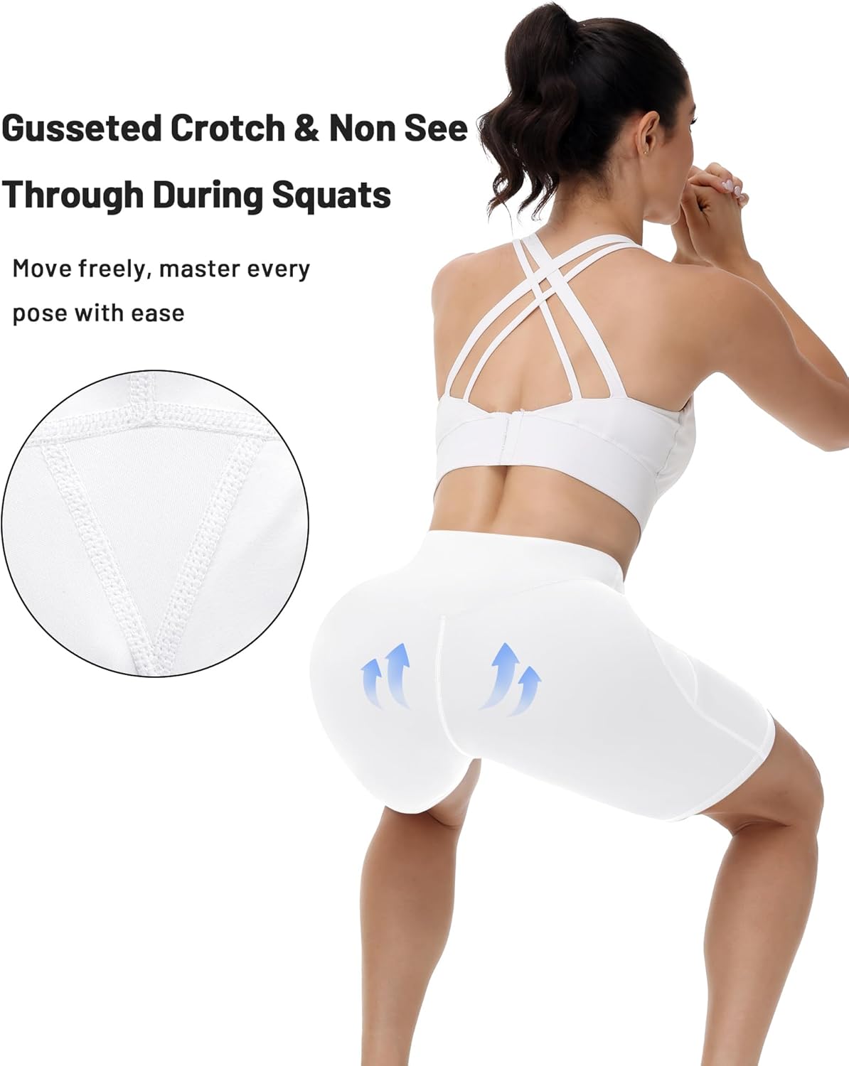 Runhit Biker Shorts Women with Pockets - 8''/5''/3'' High Waisted Yoga Workout Gym Spandex Tummy Control Shorts - Image 3