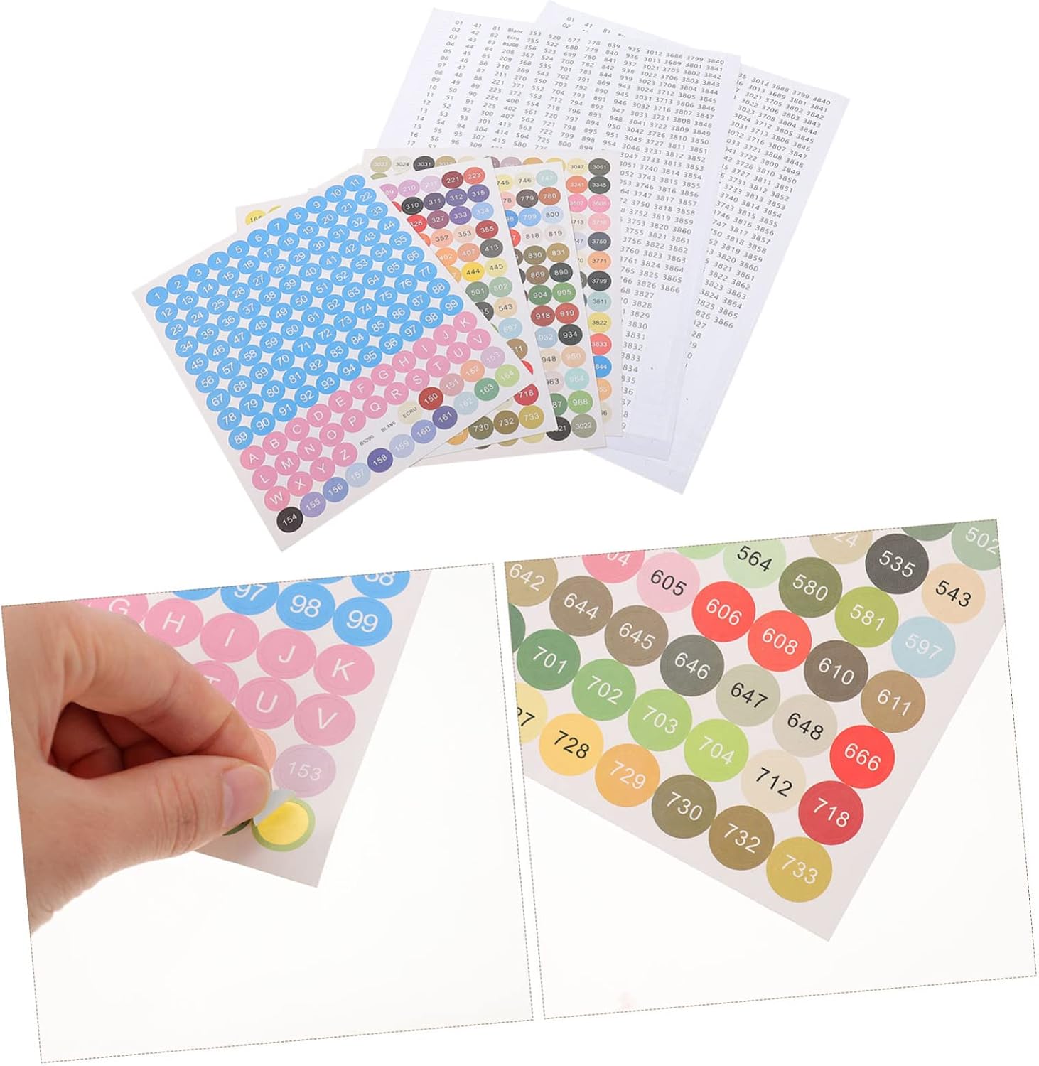 Number Label Stickers 3 Sheets White Paper Self Adhesive Xmas image 5