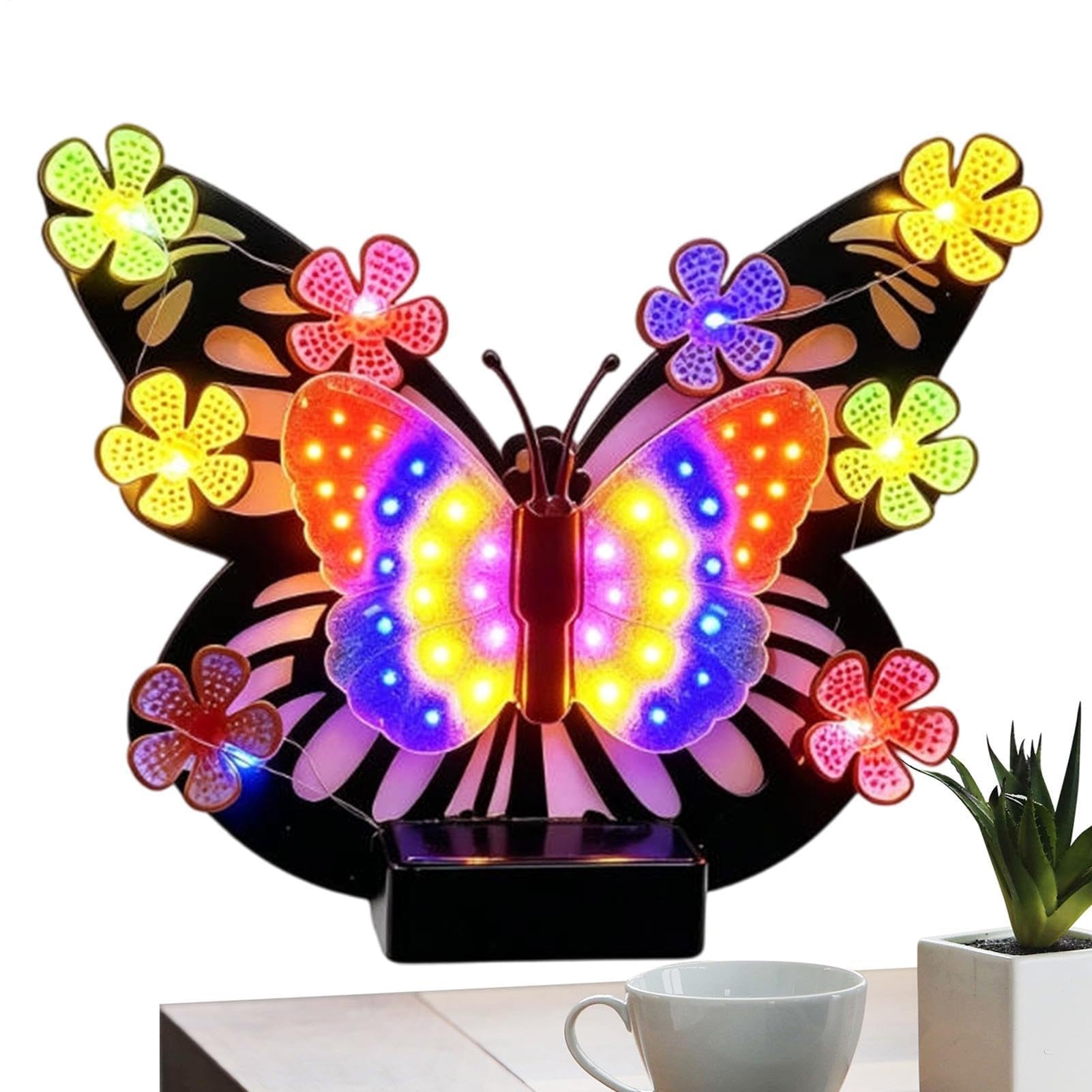 Décoration solaire papillon et lampe LED étanche pour jardin et balcon
