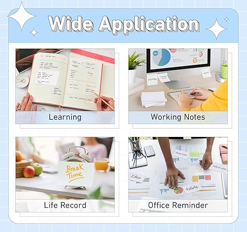 Miniatura 9 de 1200 pestañas adhesivas y 10 blocs de notas adhesivas blancas de 3 x 5 pulgadas