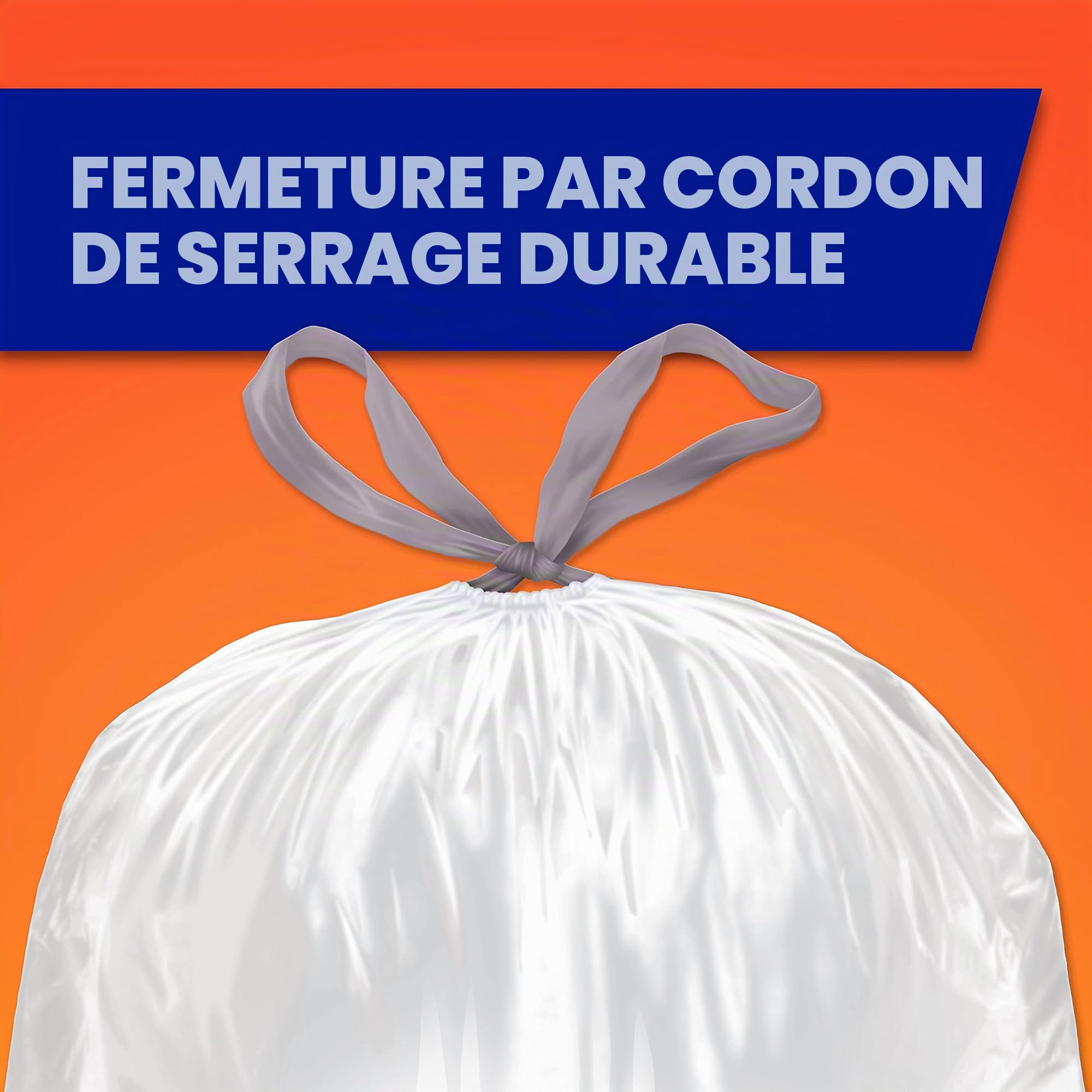 Hefty Lot de 100 sacs poubelles fabriqués pour s'adapter aux sacs poubelle simplehuman de taille J (39 litres), 5 sachets de 20 sacs chacune