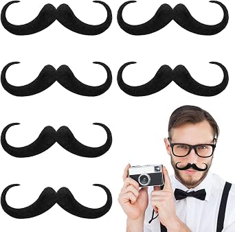 Realistic Fake Mustaches, Novelty Fake Moustache Self-Adhesive