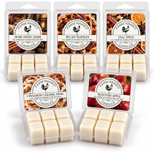 Fall Spice Wax Melts - American Made Soy - Hand Poured - Variety Pack, 5 Count 16 Ounces