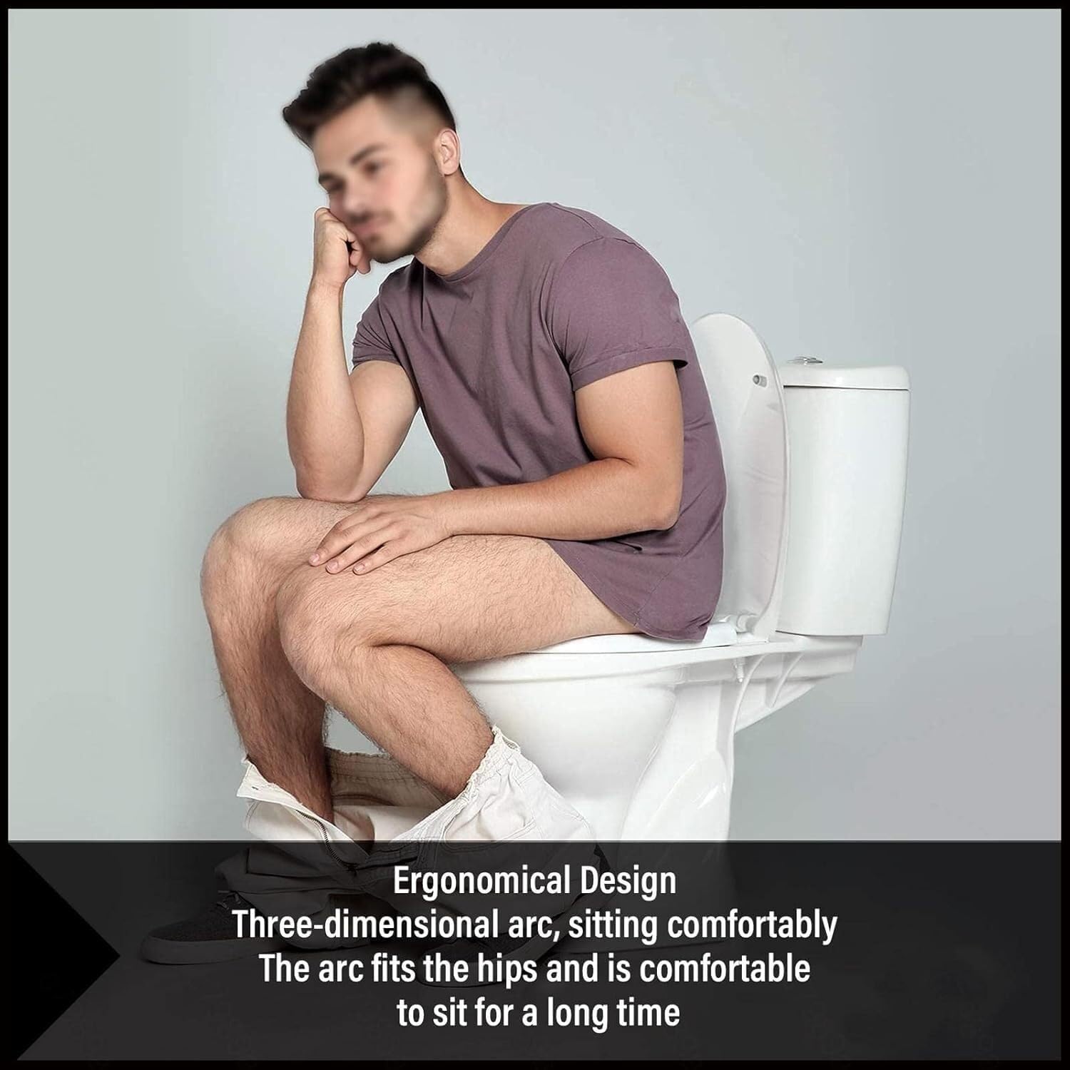 Durable plastic Square Toilet Seat And Removable Easy to clean(34.5 * 43cm)