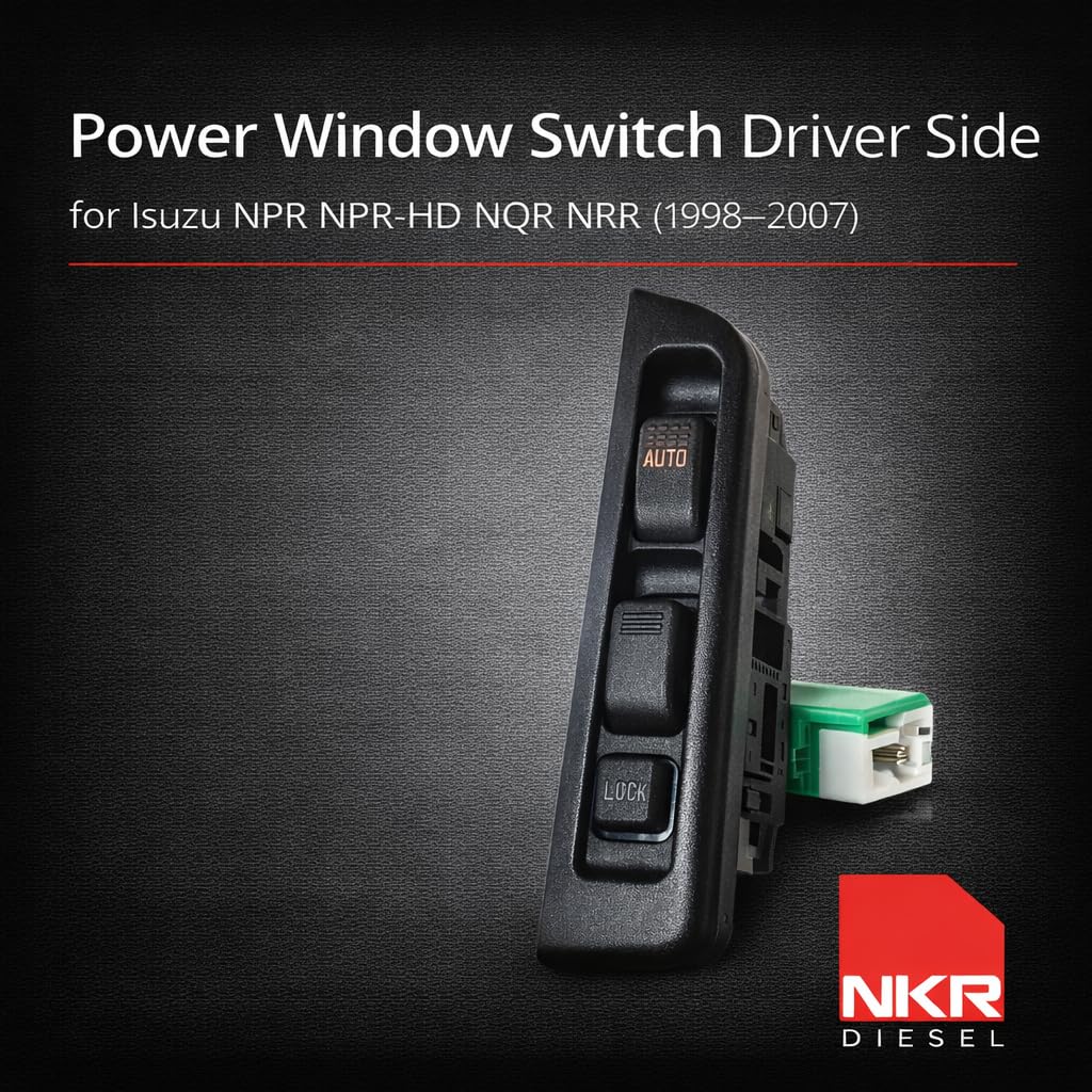 Power Window Switch | Driver Side LH Door Window Control | for Isuzu NPR, NPR-HD, NQR, NRR | 1998-2007