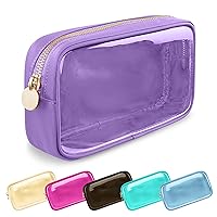 Vista 114 de Estuche pequeño para lápices y maquillaje para bolso, lindo estuche de lápices, bolsa de pinceles de maquillaje de nylon con cremallera, estuche