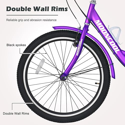 Vista 140 de ABORON Triciclo para adultos, bicicleta de 3 ruedas para adultos, triciclo para adultos, llantas de doble pared, triciclo para mujeres y hombres