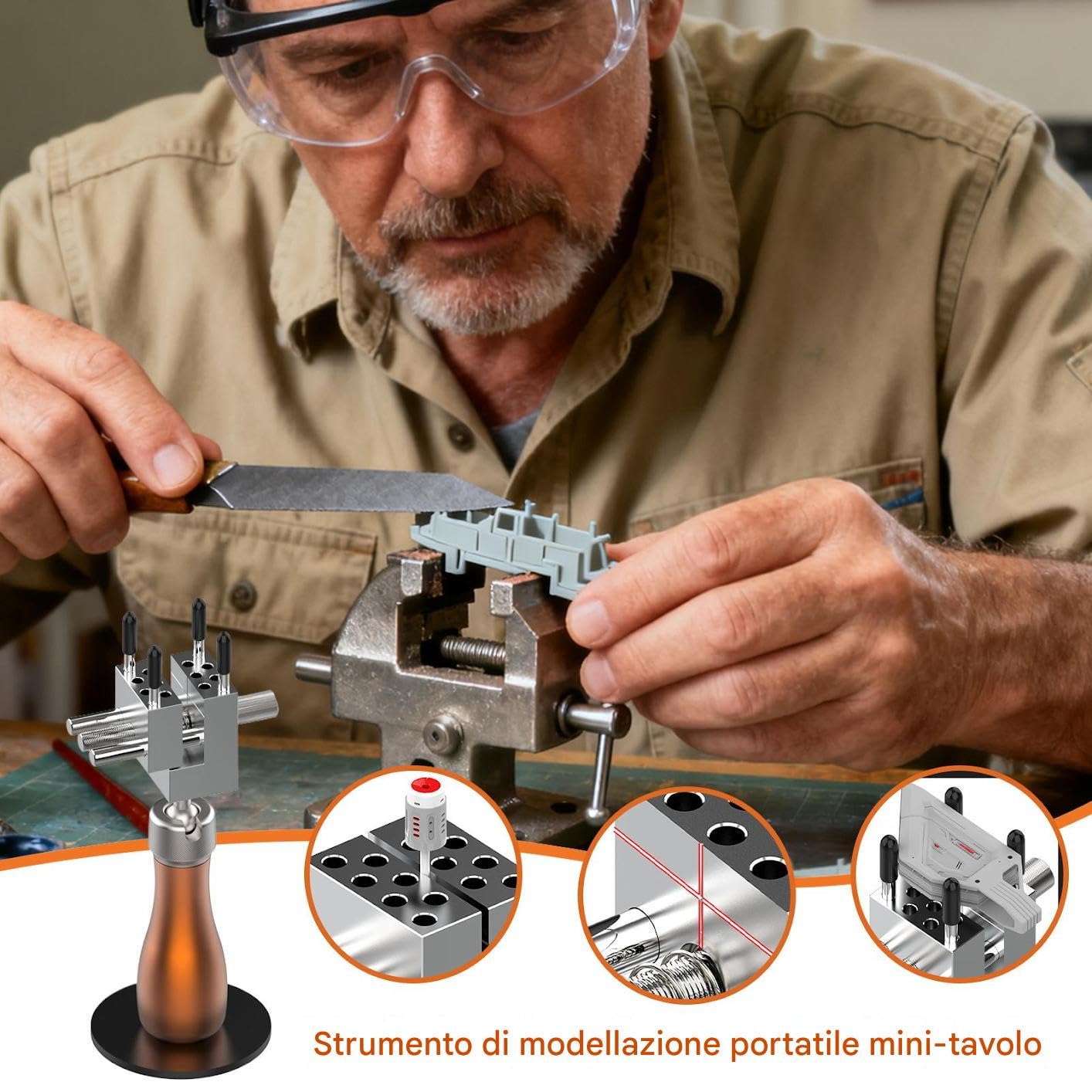 Mini - Morsetto Per Modellismo - Postazione Di Lavoro Mini | Portatile E Manuale - Per Modellismo, Creazione Di Gioielli, Lavorazione Del Legno, Artigianato, Modellazione, Riparazione