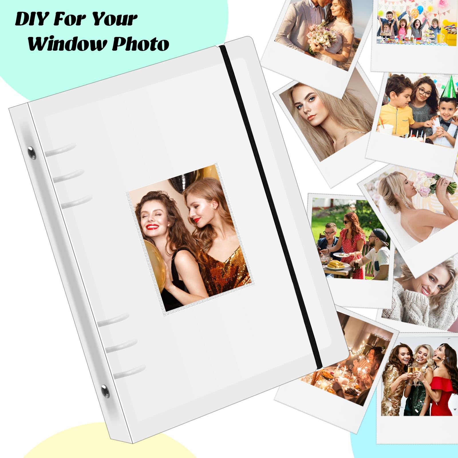Photocard Binder Album Fotografico, A5 Raccoglitore ad Anelli Raccoglitore, 6 Fori Photocard Album, Trasparente Raccoglitore Anelli, Album Fotografico Portatile con Copertina Smerigliata