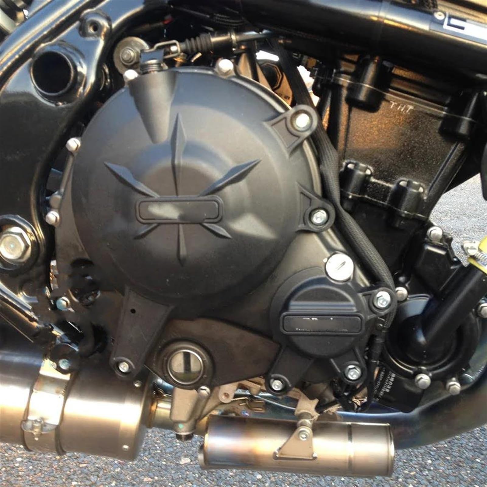 Dla Kawasaki ER-6F ER-6N 2006 2016 Dla Versys 650 2006 2021 Silnik Motocykla Crash Spadająca Osłona Zabezpieczająca Pokrywa Ochronna (Color : Black Set)