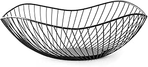 2x Metall Obstschalen Schwarz - Moderner Obstkorb, 27.3cm Durchmesser