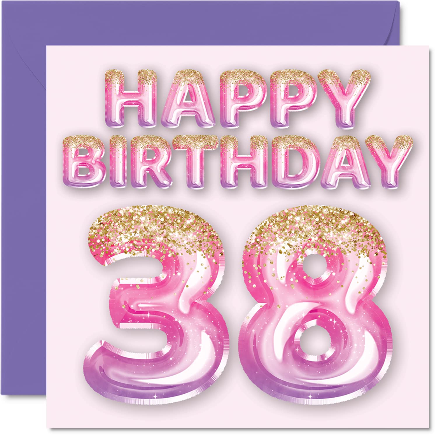 Set Decorazione Per 38esimo Compleanno Donna Oro Rosa: Palloncini Numero 38, Lattice, Foil, Ghirlande E Decorazioni Per Torta - 4
