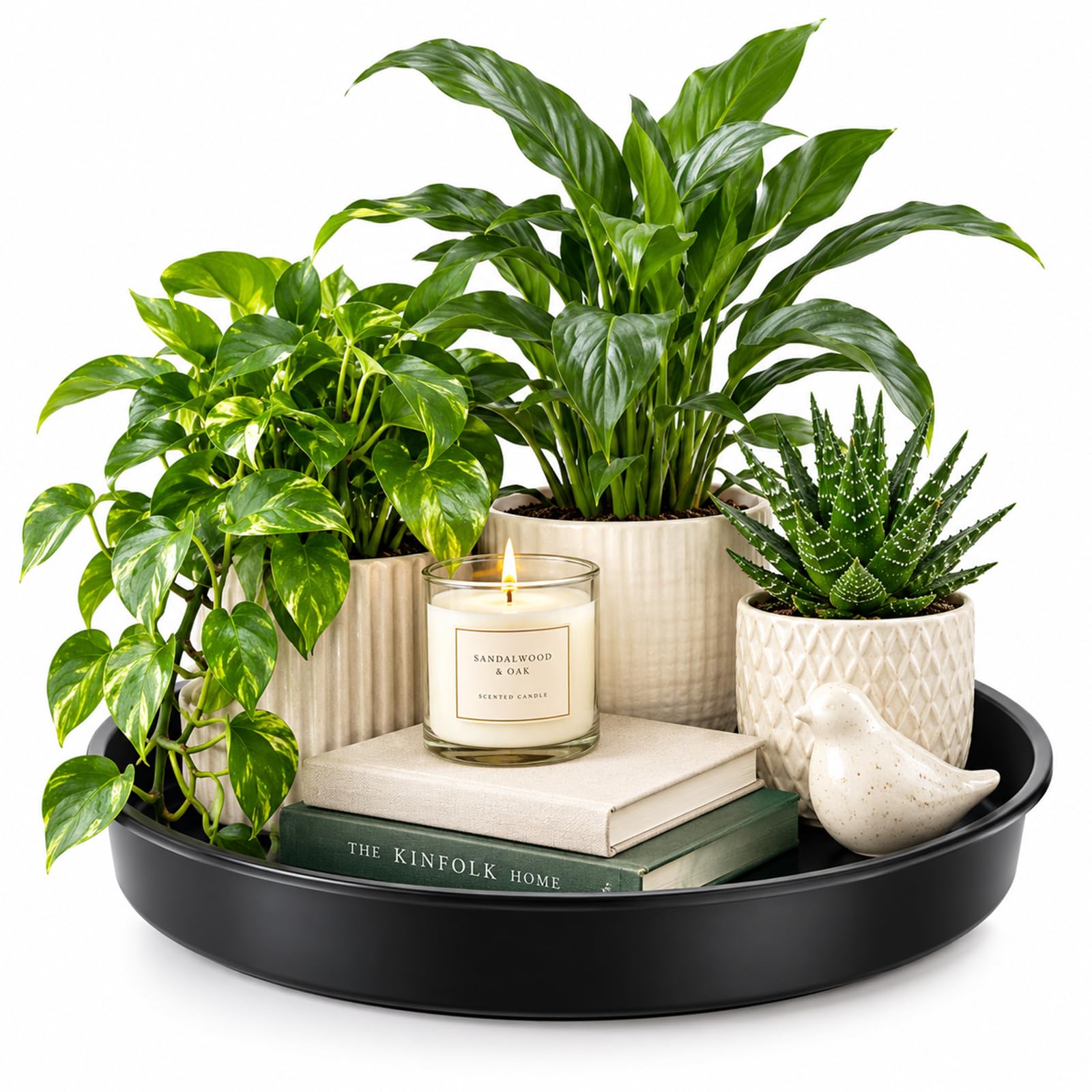 Rotating Plant Saucers - Black Metal -1