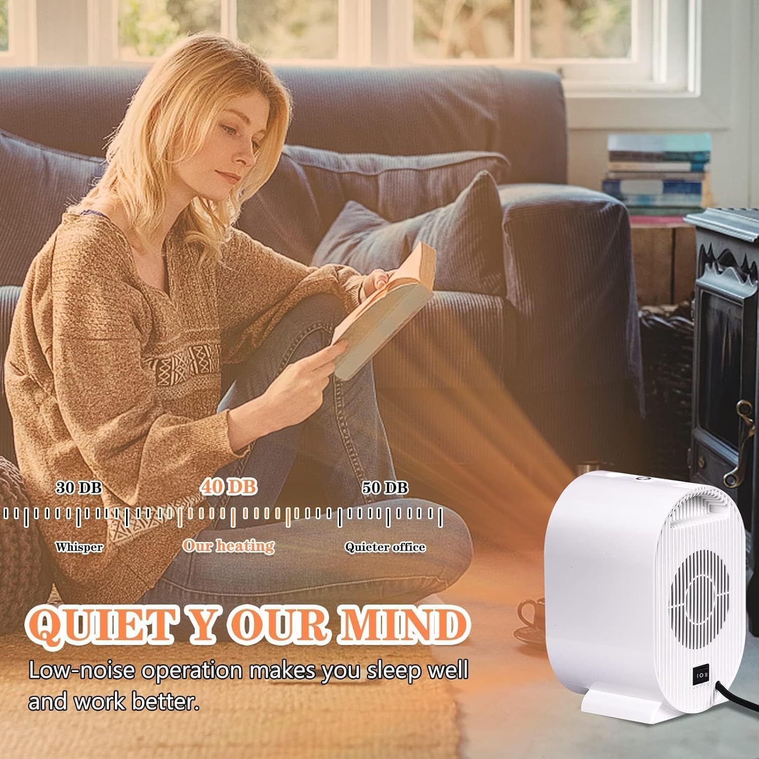 Calentadores Bajo Consumo Pequeños 220V 1200W, Calefactor Ceramico Para Dormitorio, Sala de Estar y Oficina
