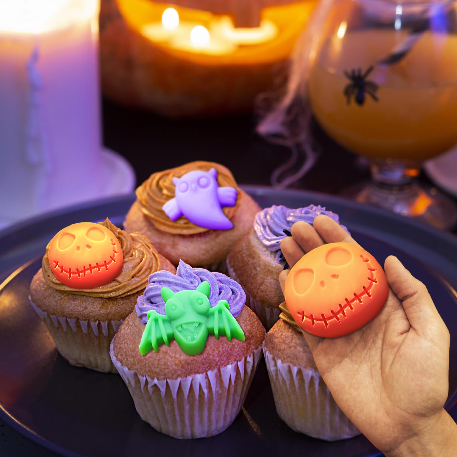 Halloween Silicone Mold 7-Pack - Pumpkin, Skull, Bat, Ghost & More For Chocolate, Candy & Cake Decorating