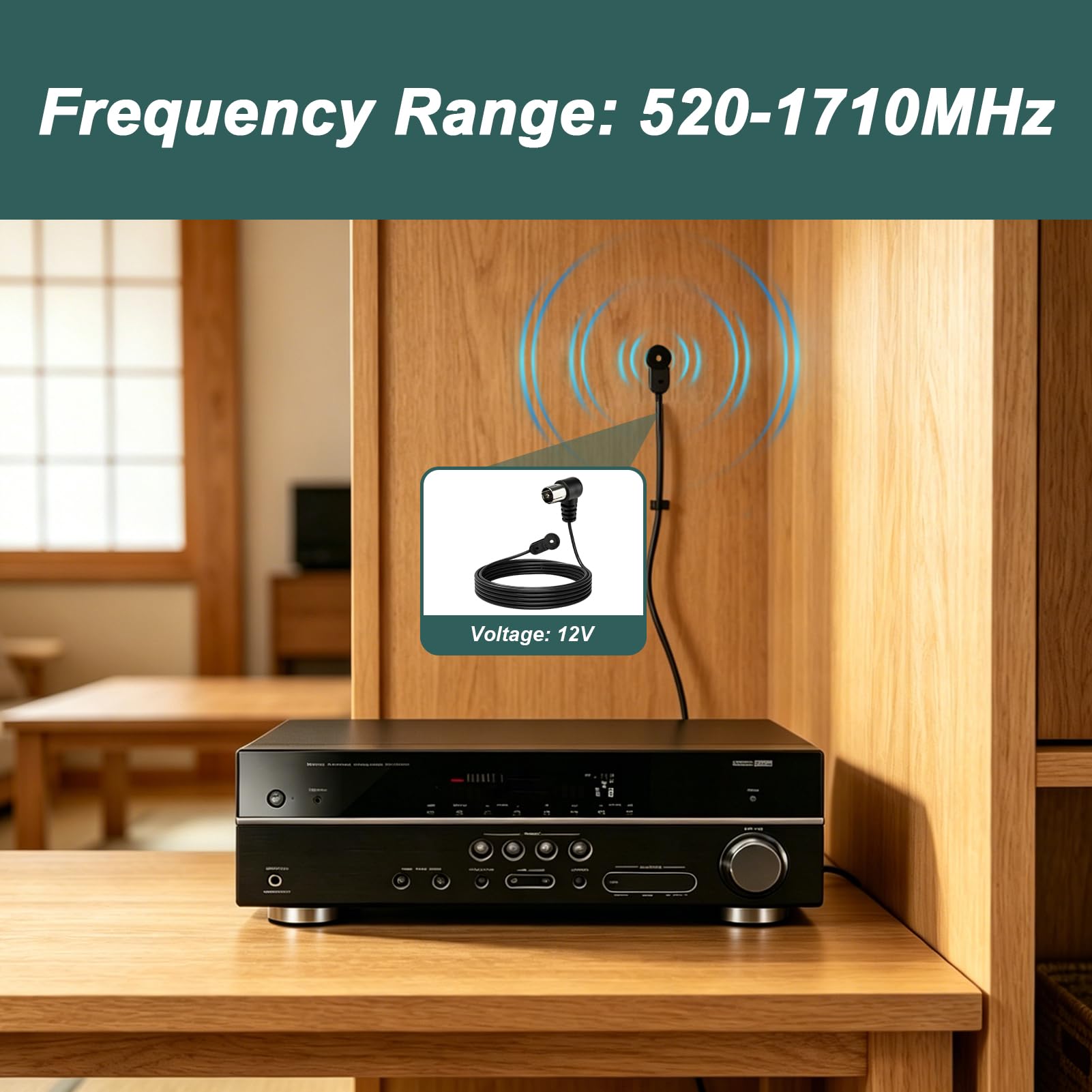 Antenne Radio FM Intérieure, Antenne FM Dipôle 75 Ohms pour Chaîne Stéréo, Tuner HiFi, Amplificateur et Récepteur, Antenne FM Câble Flexible, Plug and Play, Réception Radio Améliorée Système Audio