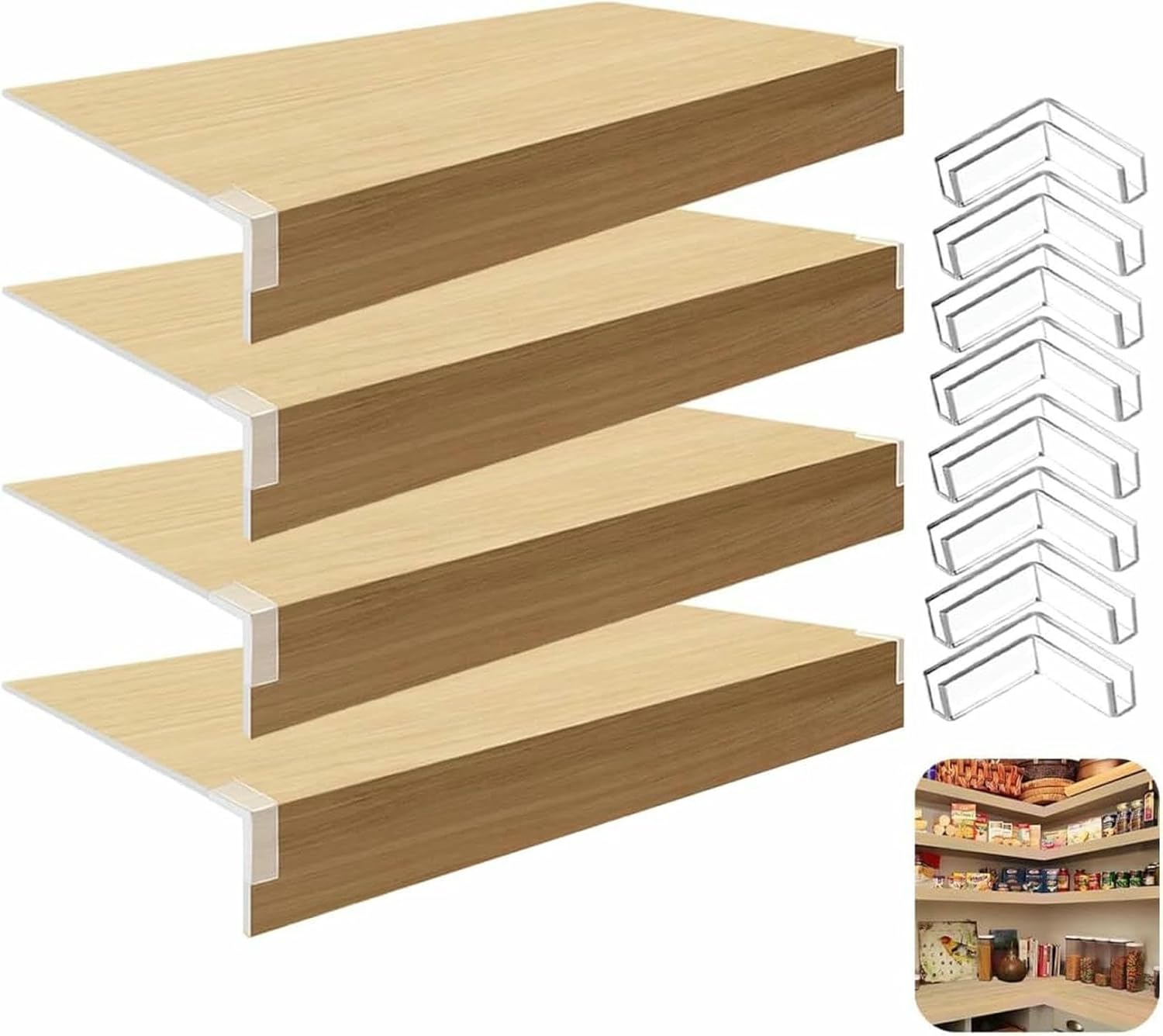 Wire Rack Covers, 4-Pack 0.3in Thick PVC Liners, Removable for Closet Kitchen Pantry Bathroom