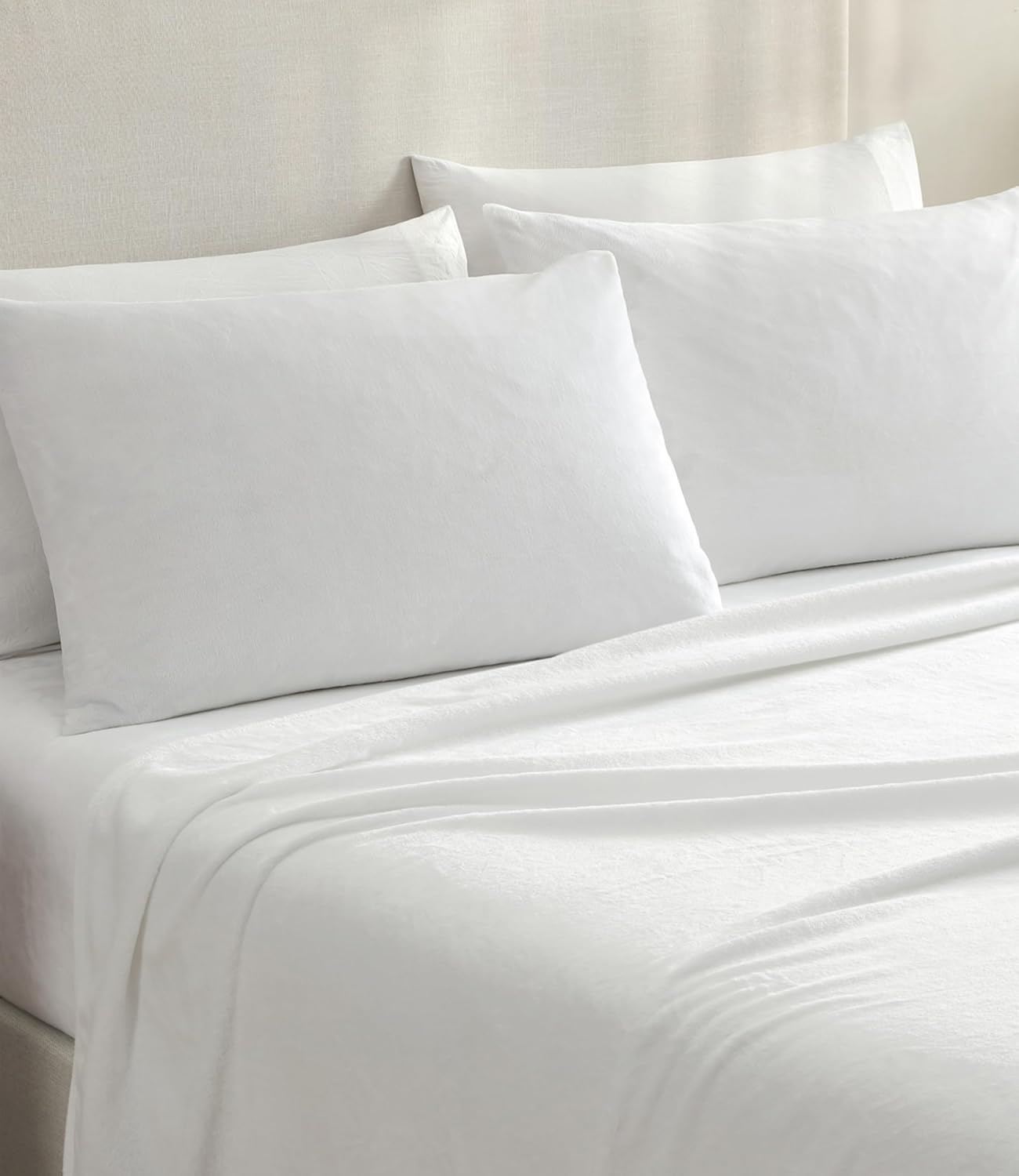 Fleece Sheets Full Size Set - 4-Piece Velvet Flannel Sheet Set - Super Soft Fleece Bedding - 1 Flat & 1 Fitted and 2 Pillowcases - Cozy Warm, Comfy & Plush - Deep Pockets, Fuzzy & Anti-Stati