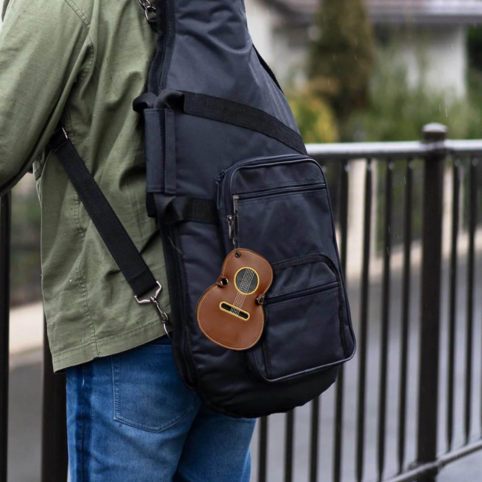 Guitar Pick Storage Sleeve With Embroidery PU Leather Plectrum Storage Container For Musicians And Instrument Collectors