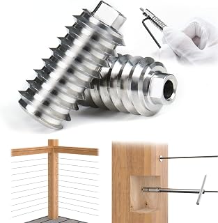 Muzata 40Pack 1/8" Invisible Cable Railing Kit Swageless Tensioner Cable Genie Hidden T316 Stainless Steel for 4x4 6x6 8x8 Wood Posts Deck Stairs for 20 Cable Runs CB16, CV1 CG1