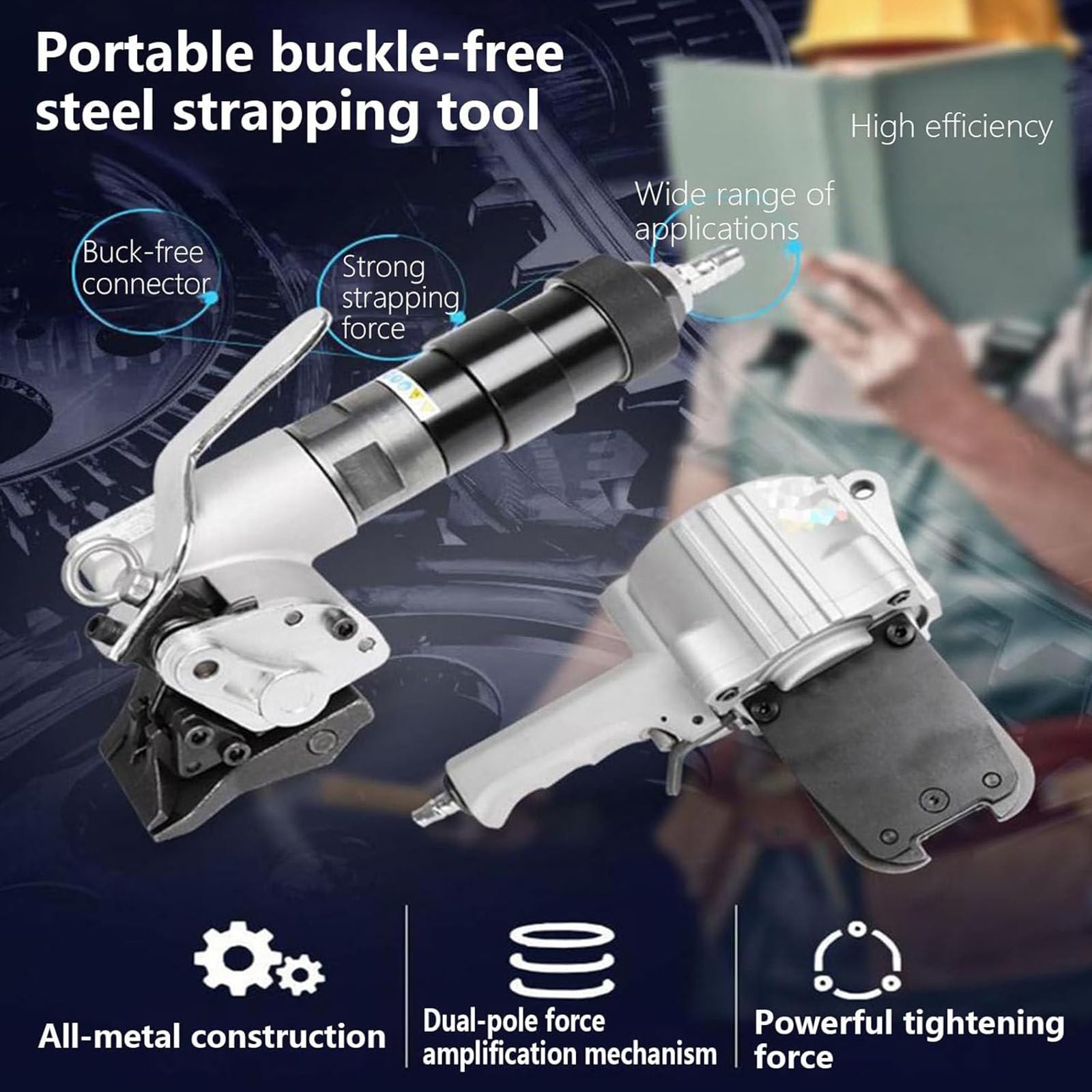 Pneumatische Stahl-Umreifungsmaschine - Strapazierfähig mit Spanner und Cutter für Industrieverpackungen