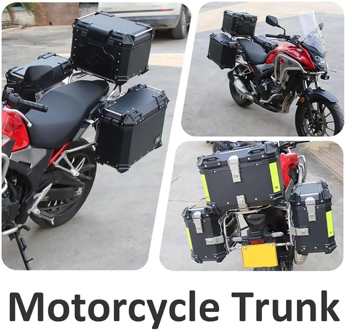 Caja de herramientas lateral impermeable para motocicleta, maletas rígidas de aluminio de 38 L para Cruiser Touring